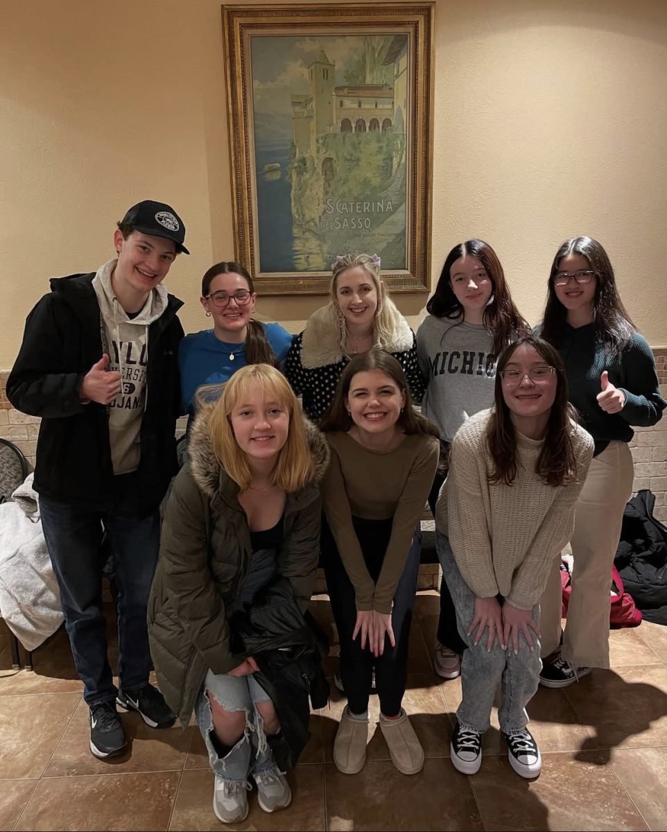 Say cheese. The students attending ILMEA All-State take a pause from the frantic festivities to snap a picture. 