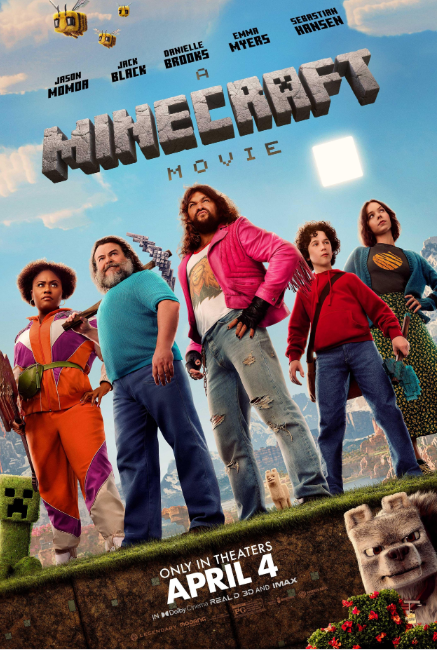 The Minecraft Movie poster, depicting the five main characters staring into the distance. For how silly the movie is, this image is as serious as it gets for them. 
