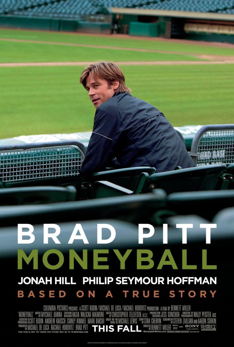 Brad Pitt stars in the cover of the movie "Moneyball."