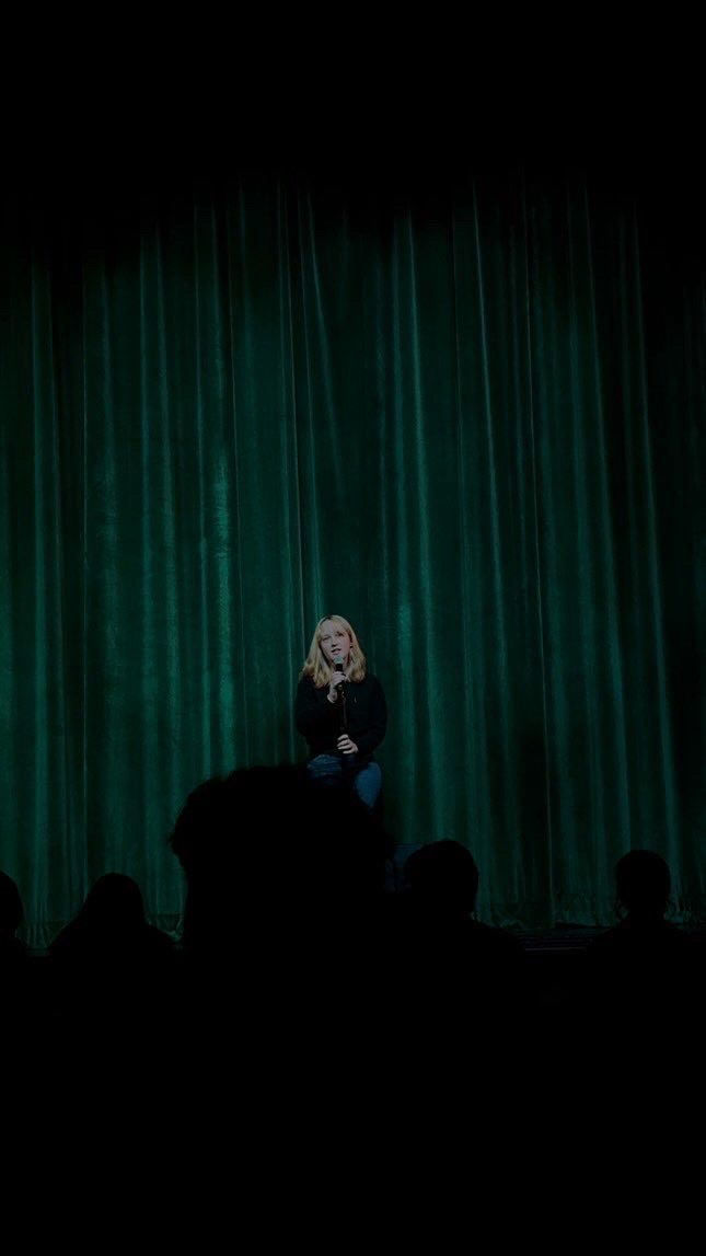 Junior Shelby Domoleczyn performing “Break up again” by Ariana Grande at fine arts last year.