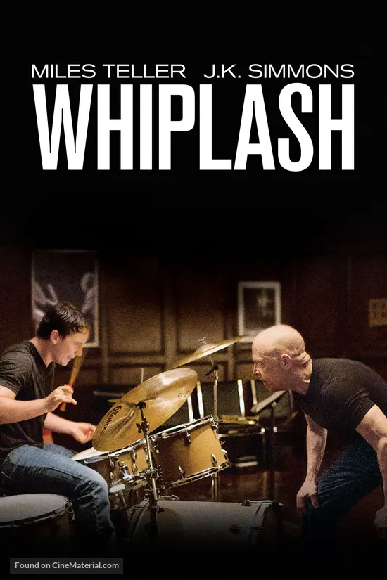 The movie covers ”Whiplash” showing the intense atmosphere between Andrew Neiman and Terence Fletcher. 